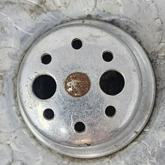 Unique Embossed Aluminum Nut Bowl And Tools Embossed Botanical - 1960's - Picture 7 of 10